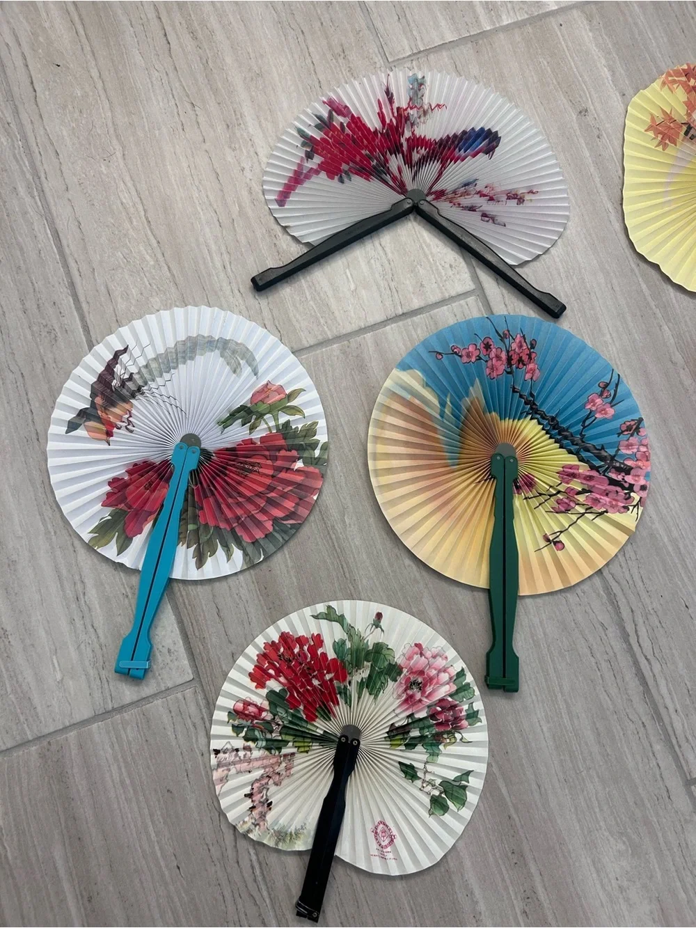 Assorted Floral Hand Fans bundle